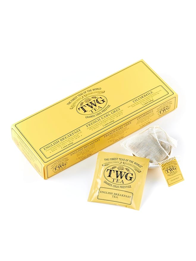 TWG Tea | Classic Selection | 3 Varieties | Exclusive Tea Blends | 15 Hand Sewn Cotton Tea Bags | Gift Set