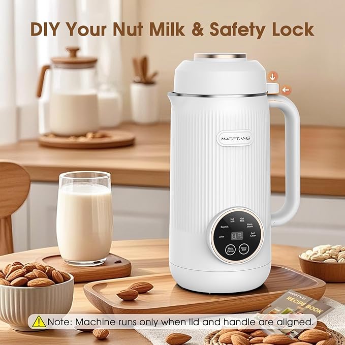 7 in 1 Nut Milk Maker Machine 28oz Automatic Milk Maker for Homemade Coconut, Oat, Soy, Plant-Based Milk, Juice with 18H Delay Start/6H Keep Warm/Self Cleaning (Cream)