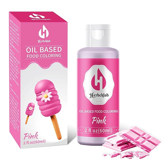 Pink Oil Based Food Coloring – 2 fl oz Professional Grade Concentrated Oil Food Dye for Melting Chocolate, Candy Melts, Cake Pops, Strawberries & Baking