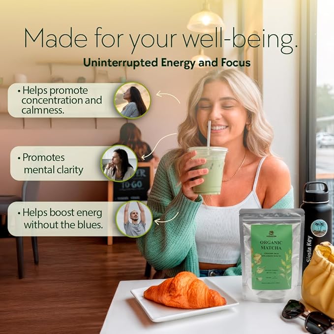 MushMatcha Organic Premium Matcha Grade 3A - Green Tea Powder Unsweetened for Lattes, Tea, and Smoothies, Smooth Taste and Natural Focus, 100% Pure Jade Leaf Blend Formula, 100g Resealable Pouch