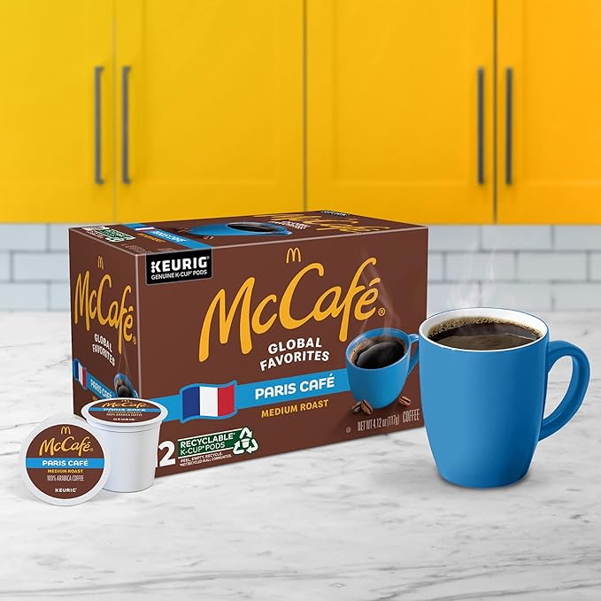 McCafe Paris Cafe, Single Serve Coffee Keurig K-Cup Pods, Medium Roast Coffee, 72 Count