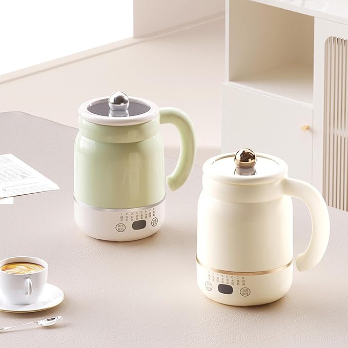 Multifunctional Portable Electric Cooking Mug, 900ml Big Electric Stew, Fast Boil Teapot, Fast Boil Teapot & 24H Keep-Warm, Prepare Herbal Tea, Porridge (Green)