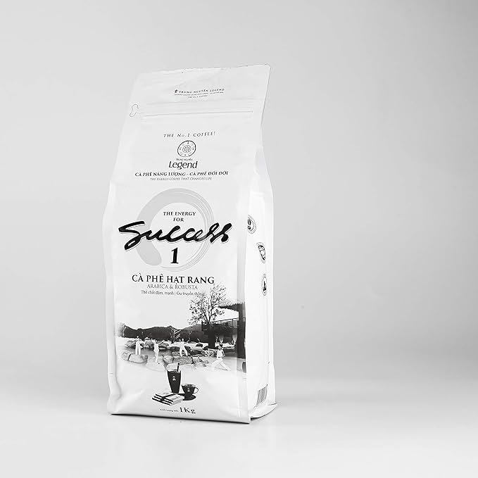 TRUNG NGUYEN LEGEND Coffee Bean Legend Success 1, 35.27 Oz Bag, Dark Roast, Original Taste, Robusta & Arabica Vietnamese Energy Coffee Beans - Specialized for Ice Coffee