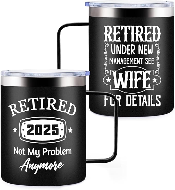 12oz Retirement Mug, Retired Under New Management See Wife For Details Mug, Mens Retirement Gifts, Retired Gift for Husband form Wife