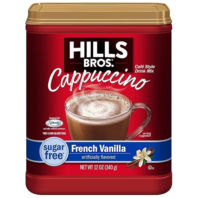 Hills Bros. Flavor Coffee (Sugar-Free French Vanilla, 12 Ounce (Pack of 8))