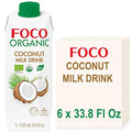 FOCO UHT USDA-Organic NON-GMO Coconut Milk Drink/Beverage 33.8 fl Oz, Pack of 6