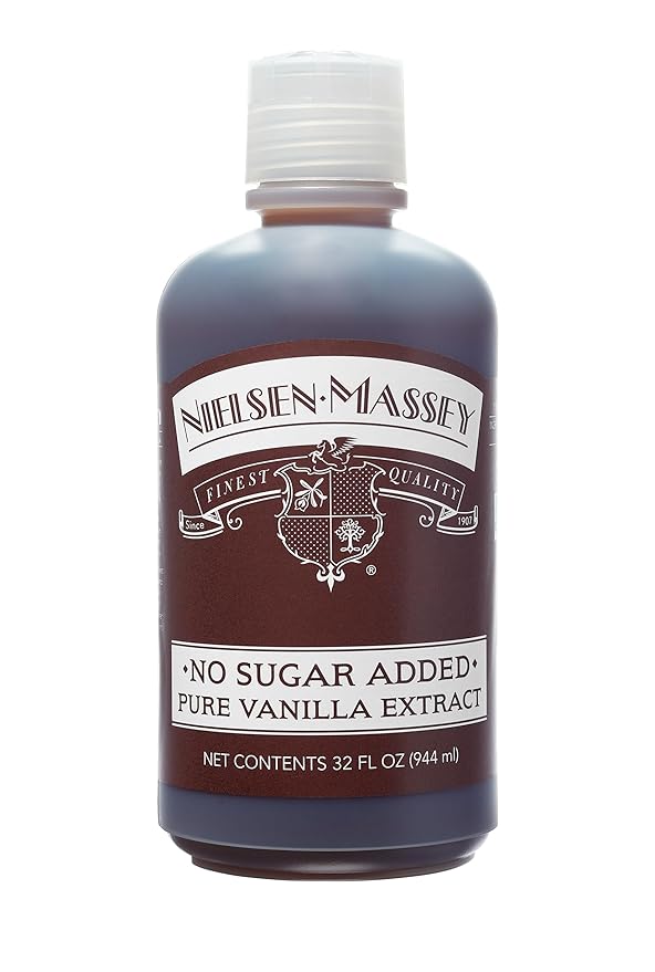 Nielsen-Massey No Sugar Added Pure Vanilla Extract for Baking and Cooking, 32 Ounce Bottle