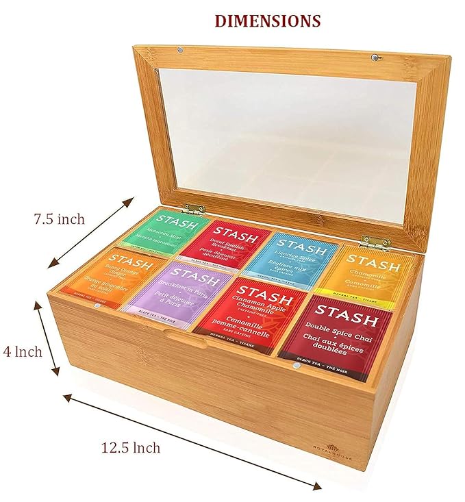 Tea Sampler Gift Box – 80 Tea Bags, 30 Unique Flavors – Bamboo Organizer – Premium Variety Pack for Family, Friends, Coworkers