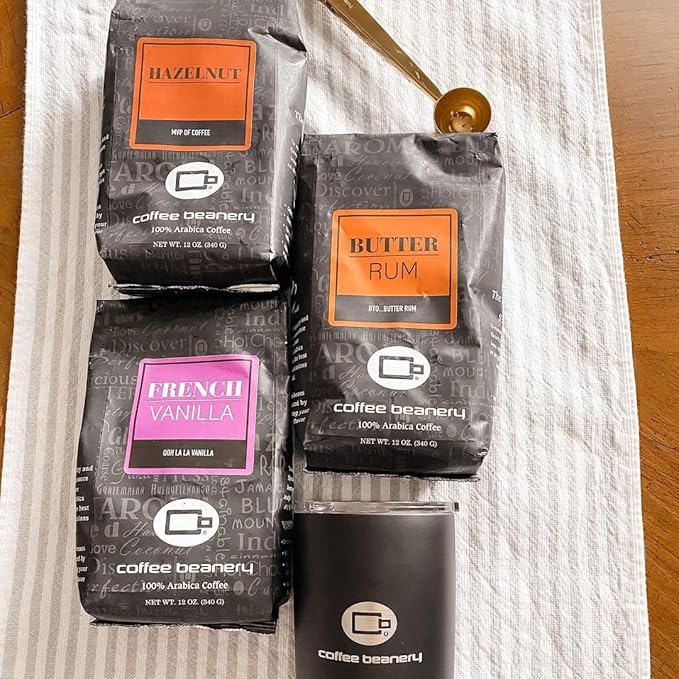 Coffee Beanery Vanilla Bean Flavored Coffee, 1-1.75oz Try Me Size Coffee Sampler, Light-Medium Roast