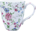 14oz Bone China Coffee Mug Floral Bone Mug Cute Coffee Mug Teacup for Women Mom Friend (Autumn floral)