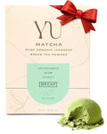Yu Tea Organic Decaf Matcha Powder Ceremonial Grade, 30 Instant Packets | Rich in Antioxidants & L-Theanine, Low Caffeine | Unsweetened Grade A Japanese Green Tea Powder | Single Serve Sticks