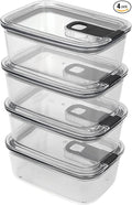 carrotez Clear Food Storage Containers with Easy-Open Lids, 2.7 Cup Ecozen Plastic Small Meal Prep Containers, Airtight, BPA-Free, Stackable, Reusable, Set of 4