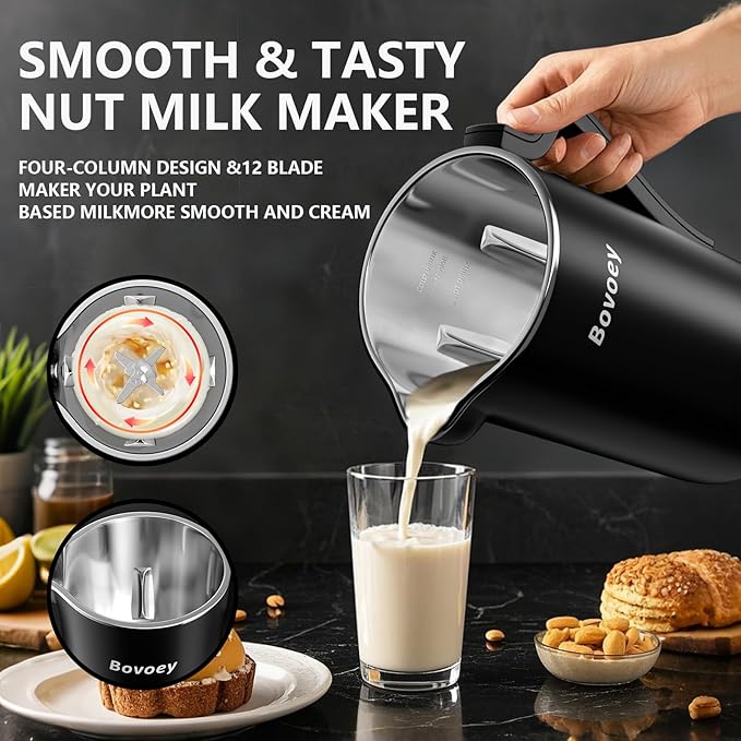 Nut Milk Maker Machine, Automatic Nut Milk Maker for Almond Homemade Milk,Oat,Plant-Based Milk and Countertop Blenders Almond Milk Maker Blenders,40oz Soy Milk Maker Delay Start/Self Clean/Keep Warm