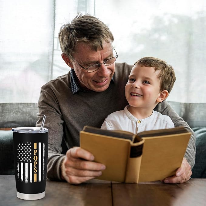 Pops Gifts for Grandpa, Pop Gifts from Grandkids, Best Pops Ever Gift, Christmas Fathers Day Birthday Gift for Pops from Grandchildren, Grandpa 20 Oz Tumbler