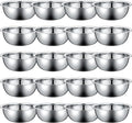 Pinkunn 20 Pcs Stainless Steel Mixing Bowls, Nesting Metal Salad Prep Bowls Bulk Reusable Baking Food Container Large Medium Small for Kitchen Hotel Restaurant Cooking, Silver (8.66 x 3 Inch)