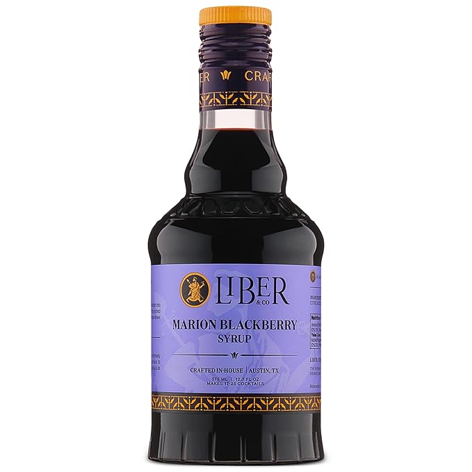 Liber & Co. Marion Blackberry Syrup - Craft Cocktail Mixer with Premium Oregon Marionberries - Perfect for Bramble Cocktails & Margaritas - Makes 25 Drinks (12.7 oz)