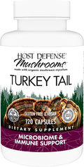 Host Defense Turkey Tail Capsules - Digestive Health & Immune Response Support Supplement - Mushroom Supplement for Gastrointestinal & Gut Microbiome Support - 120 Capsules
