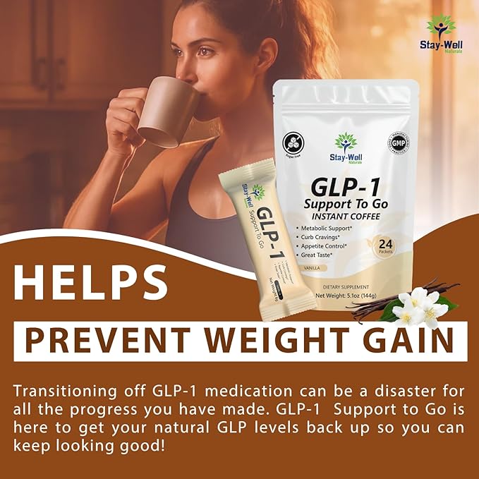 Slim Coffee GLP-1 Supplement | GLP 1 Booster to Control Appetite and Cravings | Great Tasting Metabolic Support - Coffee Bean Extract, Green Tea, Yerba Mate (Vanilla)