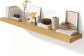 72 Inch Oak Floating Shelf | 12 Inch Deep Floating Shelves Set of 1 | 72" D x 12" D Rustic Wood Shelves for Wall | Deep Oak Shelves for Living Room Bathroom Laundry Room Kitchen