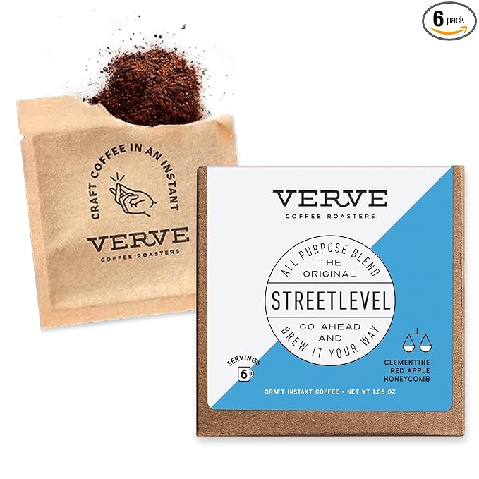 Verve Coffee Roasters Craft Instant Coffee Streetlevel Blend | French Medium Roast, Ground, Hand-Roasted | Enjoy Hot or Cold | Up to 6 Servings