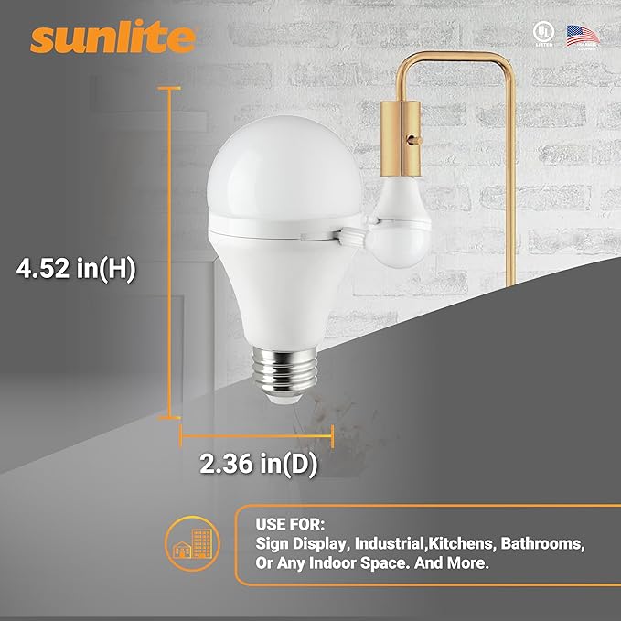 Sunlite ShabBulb, Shabbat Permissible LED Light Bulb, 7 Watt (40 Watt Equivalent) 3000K Warm White