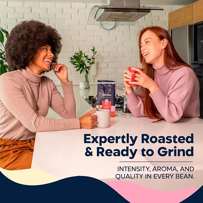Juan Valdez Mujeres Cafeteras Whole Bean Coffee - Medium Roast Coffee Beans | 100% Colombian Coffee | 16 oz / 454 gr | A balanced coffee with flashes of sweet vanilla, cherry, blackberry and caramel notes