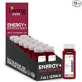 O2 Living Energy Booster Juice Shots - 2oz - 12 Pack - Organic Cold-Pressed Juice Shots, No Added Sugars or Water, Naturally Sweetened from Fruits, Fresh Pressed, Packed with Nutrients and Vitamins