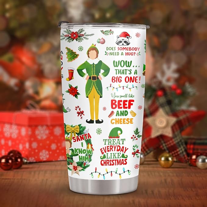 34HD Gifts for Christmas, Christmas Tumbler with Lid 20 oz Stainless Steel, Birthday Gifts for Women