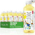 Tea PI Iced Tea –Jasmine Green Tea, Lemon Sweet Iced Fruit Tea Bottles, Real Juice, -16.9 fl oz, 500mL, 15 Pack