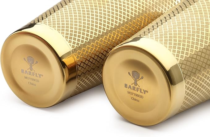 Barfly Diamond Lattice Shaker Set, Gold Plated