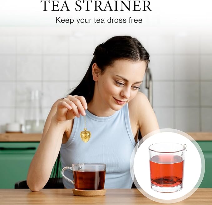 30 Pcs Stainless Steel Tea Strainer Ball Infuser Loose Leaf Steeper Interval Diffuser Heart Shape Mesh Filters with Extended Chain Hook for tea party Seasonings Cup Bottle