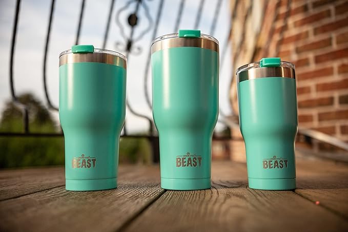 Beast 20 oz Tumbler Stainless Steel Vacuum Insulated Coffee Ice Cup Double Wall Travel Flask (Aquamarine Blue)