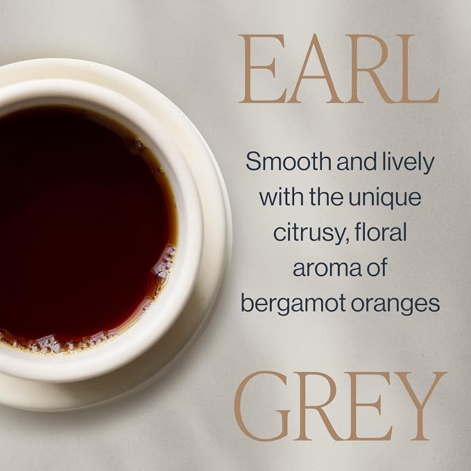 Rishi Tea Earl Grey Tea - Organic Sachet Tea Bags, Pure Black Tea with Bergamot Oil, Energizing & Caffeinated - 50 Count