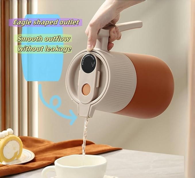 mint green SUS316 Safe edible materials teapot, 64oz large capacity, Can display temperature, vacuum insulation, suitable for hot water, tea, coffee, drinks, ice cubes, etc.