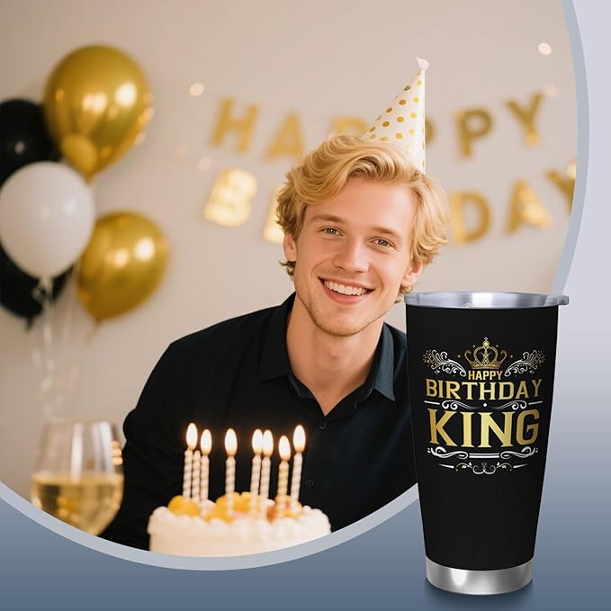 Birthday Gifts Tumblers for Men, Cool Present Men Tumblers, King Tumbler, 20oz Coffee Tumbler, My Man Gift for Him Travel Mug