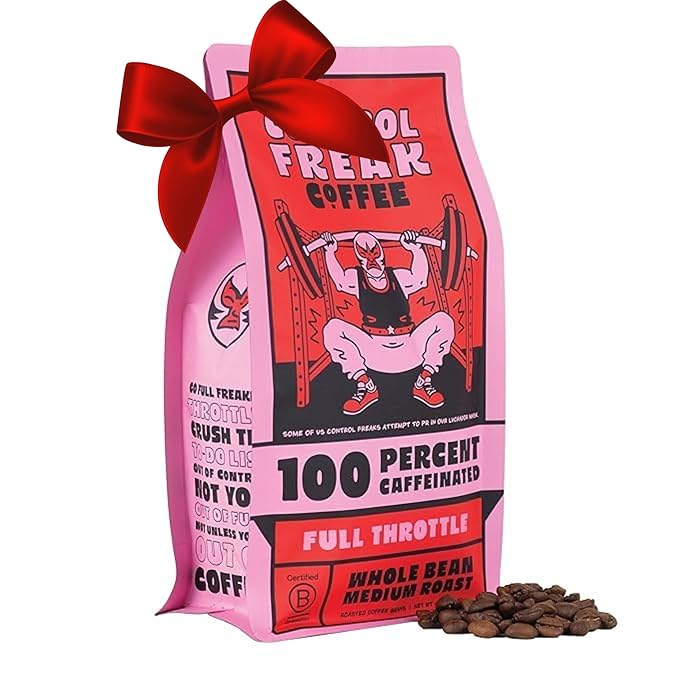 Control Freak Coffee Full Throttle - 100% Caffeine Whole Bean Coffee (32 Oz) | High Caffeine Strong Blend | Freshly Roasted Specialty Coffee Beans | Bold Flavor, Smooth Roast Balanced Espresso