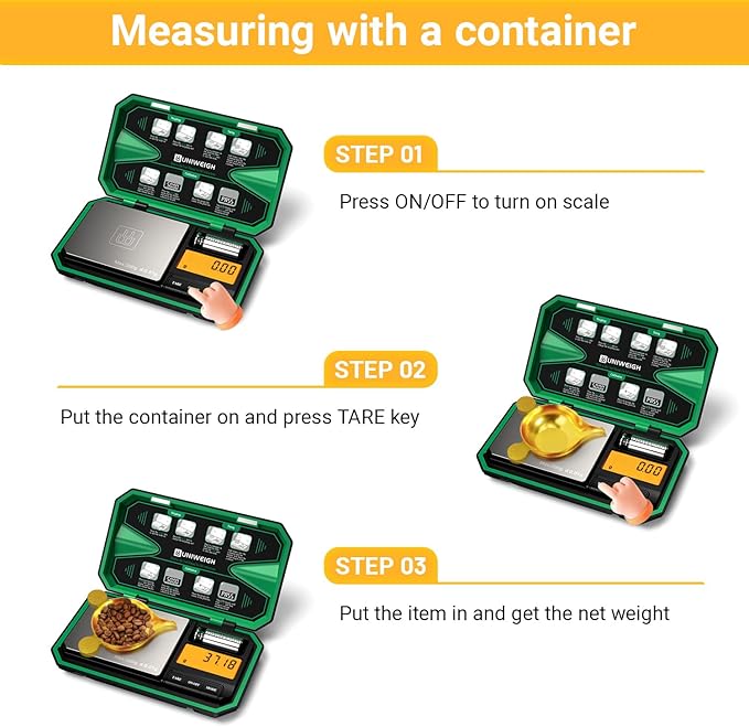 Digital Pocket Scale Precision 200g/0.01g, Digital Scale Grams Ounces, Mini Jewelry Scale, Coins Scale with 50g Cal Weights for Gold/Silver/Gems/Food,(Battery Included)-Green