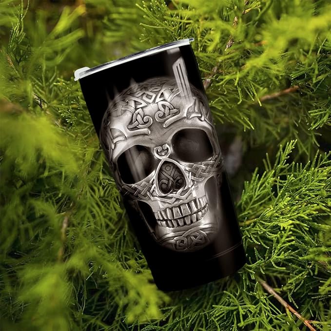 winorax Skull Tumbler 20oz Stainless Steel Travel Cup Coffee Mug Inspirational Skull Gifts for Men Women Skulls Lover Birthday Halloween Birthday Presents