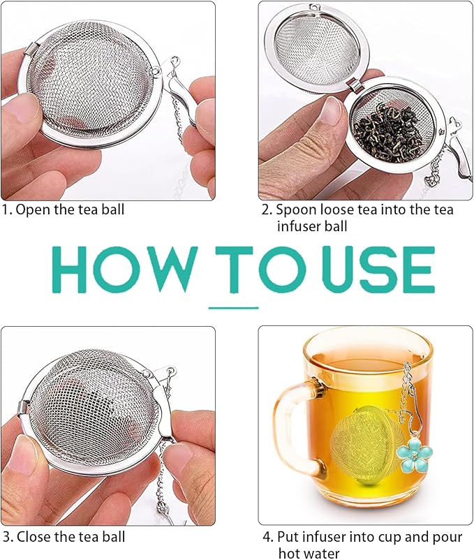 Set of 2 Tea Infuser for Loose Leaf Tea with Butterfly and Flower Charms - Stainless Steel Tea Strainers by NSTaygate
