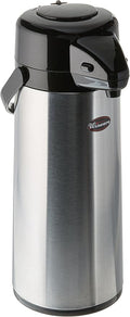 Winco 2.5 Liter Glass Lined Airpot, Push Button