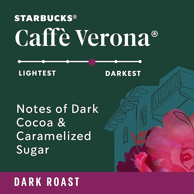Starbucks K-Cup Coffee Pods, Dark Roast Hot or Iced Coffee, Caffè Verona, 40 Keurig Pods