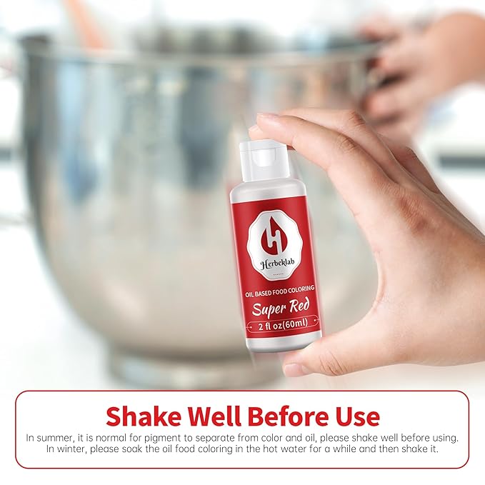 Christmas Red Oil Based Food Coloring – 2 fl oz Professional Grade Concentrated Oil Food Dye for Melting Chocolate, Candy Melts, Cake Pops, Strawberries & Christmas Baking