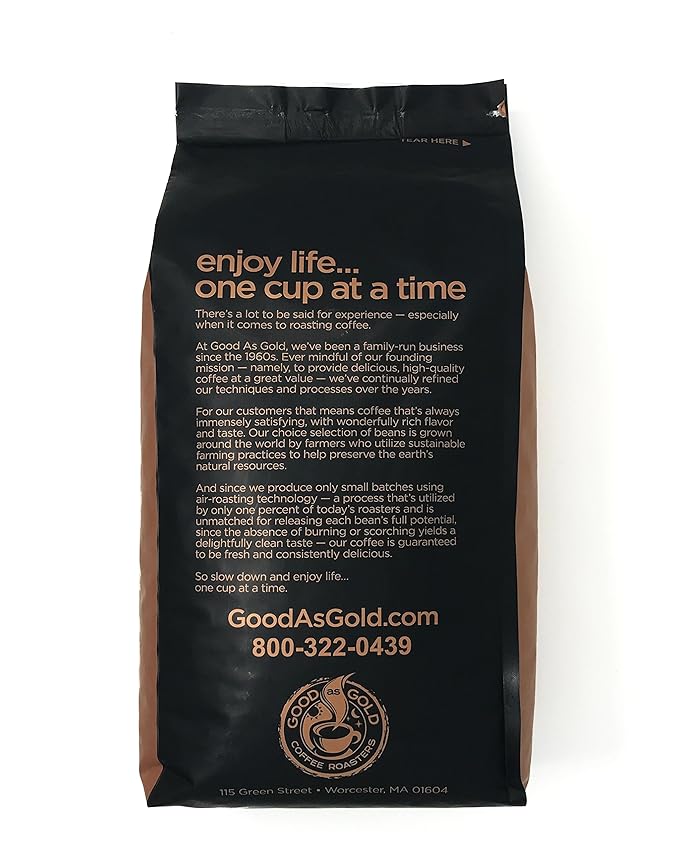 Good As Gold Coffee Roasters - Amaretto Flavored Whole Bean Coffee, 5 Pound Bag