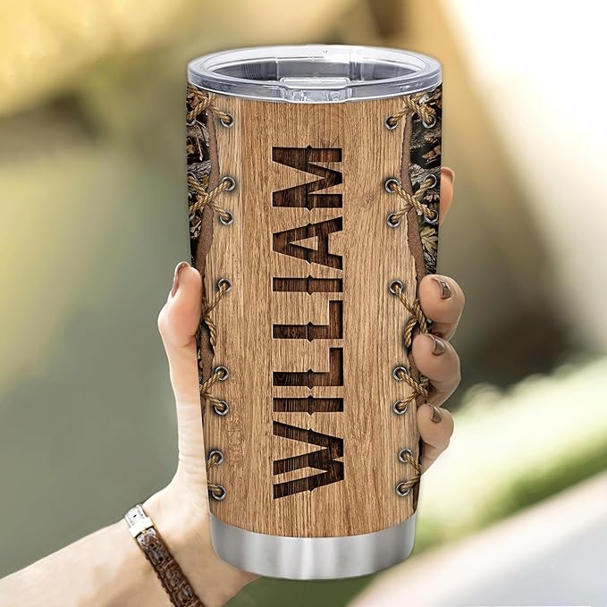 Hyturtle Personalized Hunting Gifts For Men - Deer Hunting Tumbler 20Oz Travel Coffee Mug Stainless Steel- Fathers Day Gift For Dad Him Boy Husband From Son Wife- Birthday Christmas Gifts For Hunters