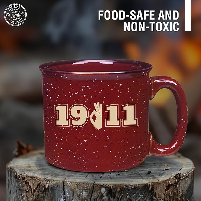 BBGreek Kappa Alpha Psi Fraternity Paraphernalia - Official Vendor - 15 oz Ceramic Campfire Mug - 1911 Classic Greek Letters