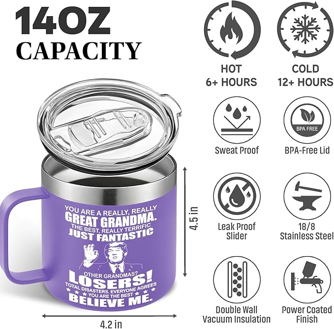 Grandma Gifts from Grandkids - Grandma Christmas Gifts, Birthday Gifts for Grandmas - Grandmother Gift, Christmas Gift for Grandmas Mug 14Oz