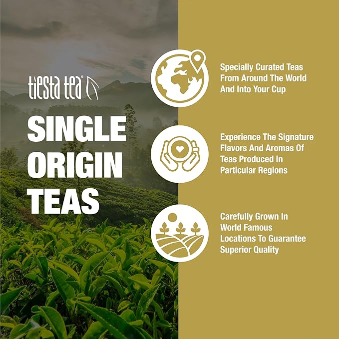Tiesta Tea - First Flush Darjeeling Black Tea, Loose Leaf, Single Origin Premium Black Tea from India, Pure High-Caffeinated Blend, Makes Hot or Iced & Up to 200 Cups, 16oz Resealable Bulk Pouch