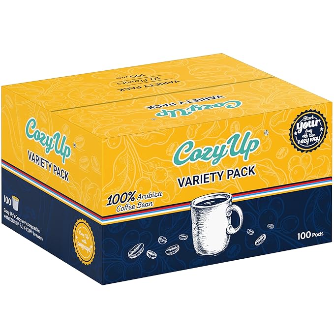Cozy Up Variety Coffee Pods Compatible with Keurig K-Cup Brewers, 10 Assorted Flavors, 100 Count
