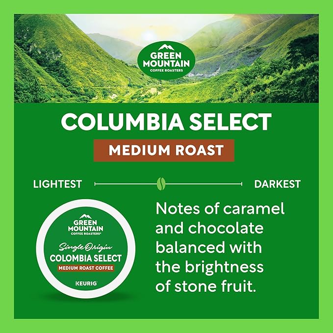 Green Mountain Coffee Roasters Colombia Select Coffee, Keurig Single-Serve K-Cup pods, Medium Roast, 32 Count