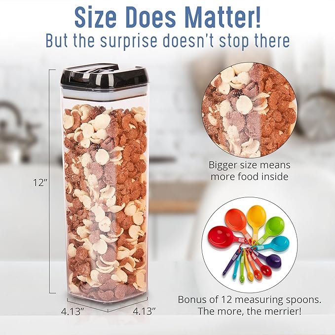 Airtight Food Storage Containers Durable Food Containers to Keep Food Fresh – Tidy Your Kitchen Using Our Pantry Storage – Airtight Containers for Organizing - 3pc set